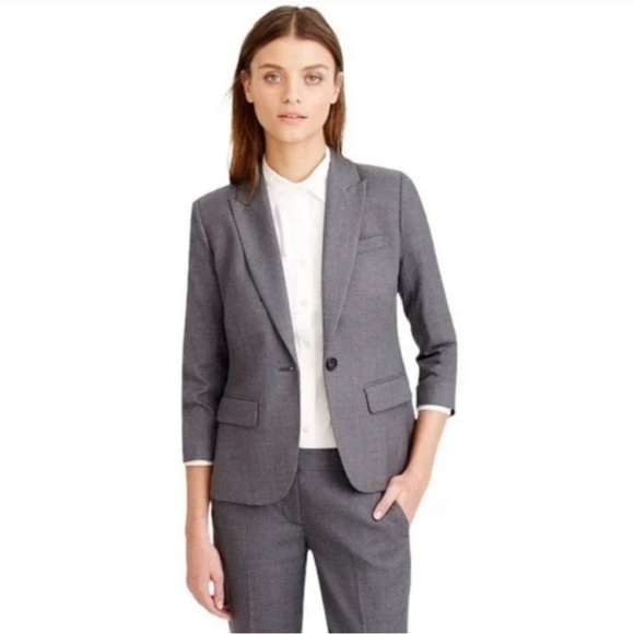 NWT. J. Crew 0 Super 120’s 100% Wool One Button Blazer. - Picture 1 of 13